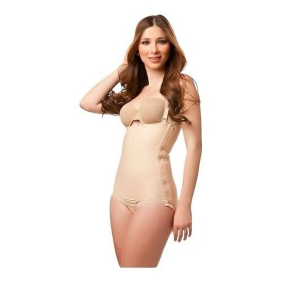 Isavela Other - Isavela Compression Post Surgery Bodysuit Beige Large Side Zipper Hook & Eye